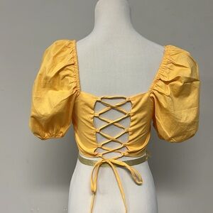 HYFVE Yellow Cap Sleeve Crop Top